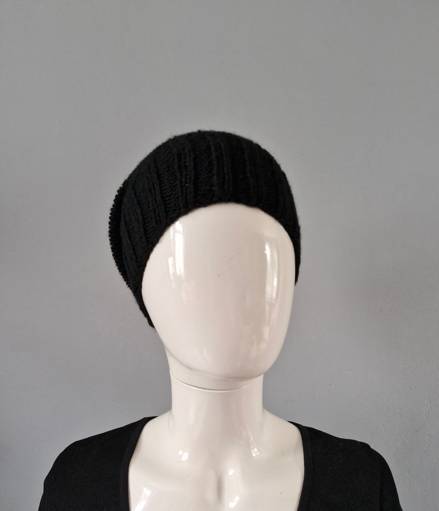 Black slouch beanie hat