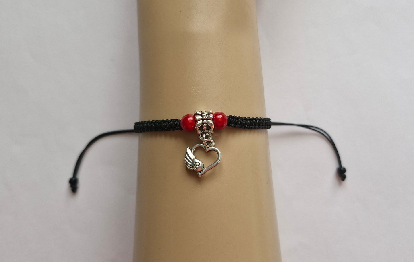 Winged heart bracelet