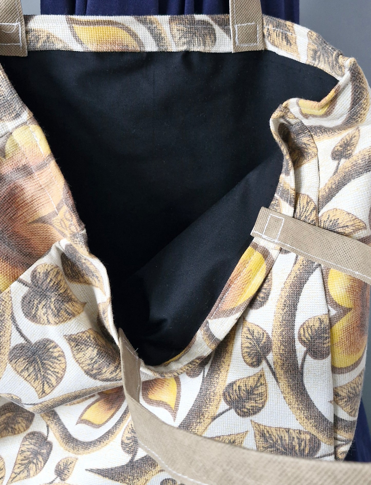 Bag - Yellow retro flower tote bag