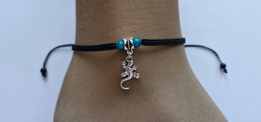 Lizard charm anklet