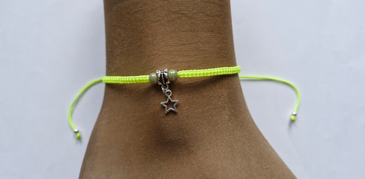 Star anklet - neon yellow