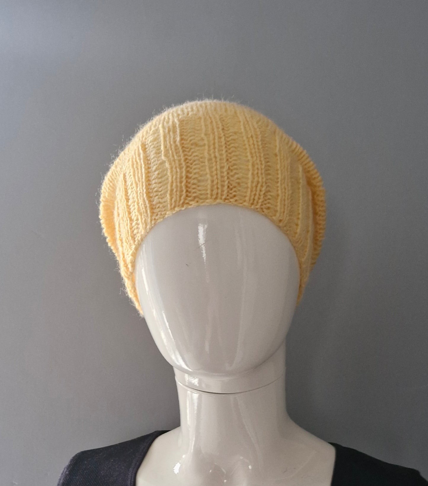 Yellow slouch beanie hat