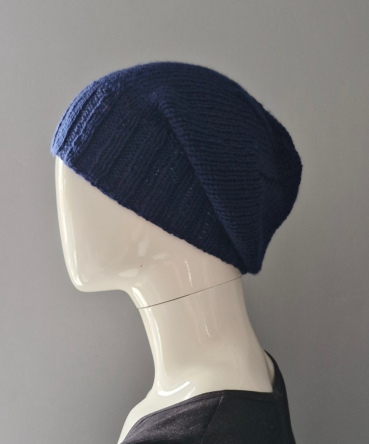 Dark blue slouch beanie