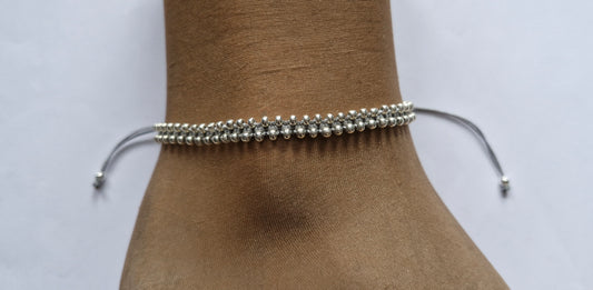 Grey and silver anklet