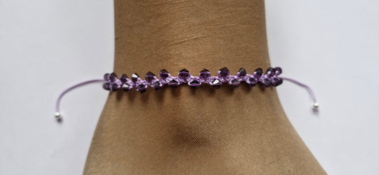 Lilac beaded anklet