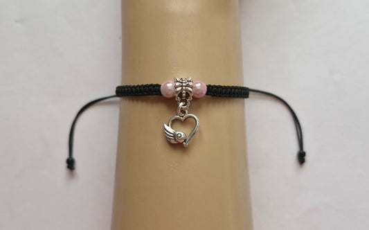 Winged heart bracelet