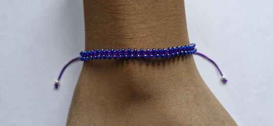 Purple beaded anklet