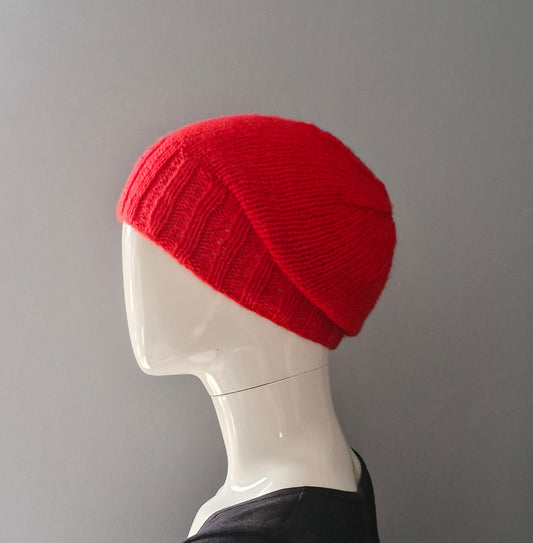 Red slouch beanie