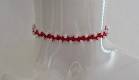 Red and white choker