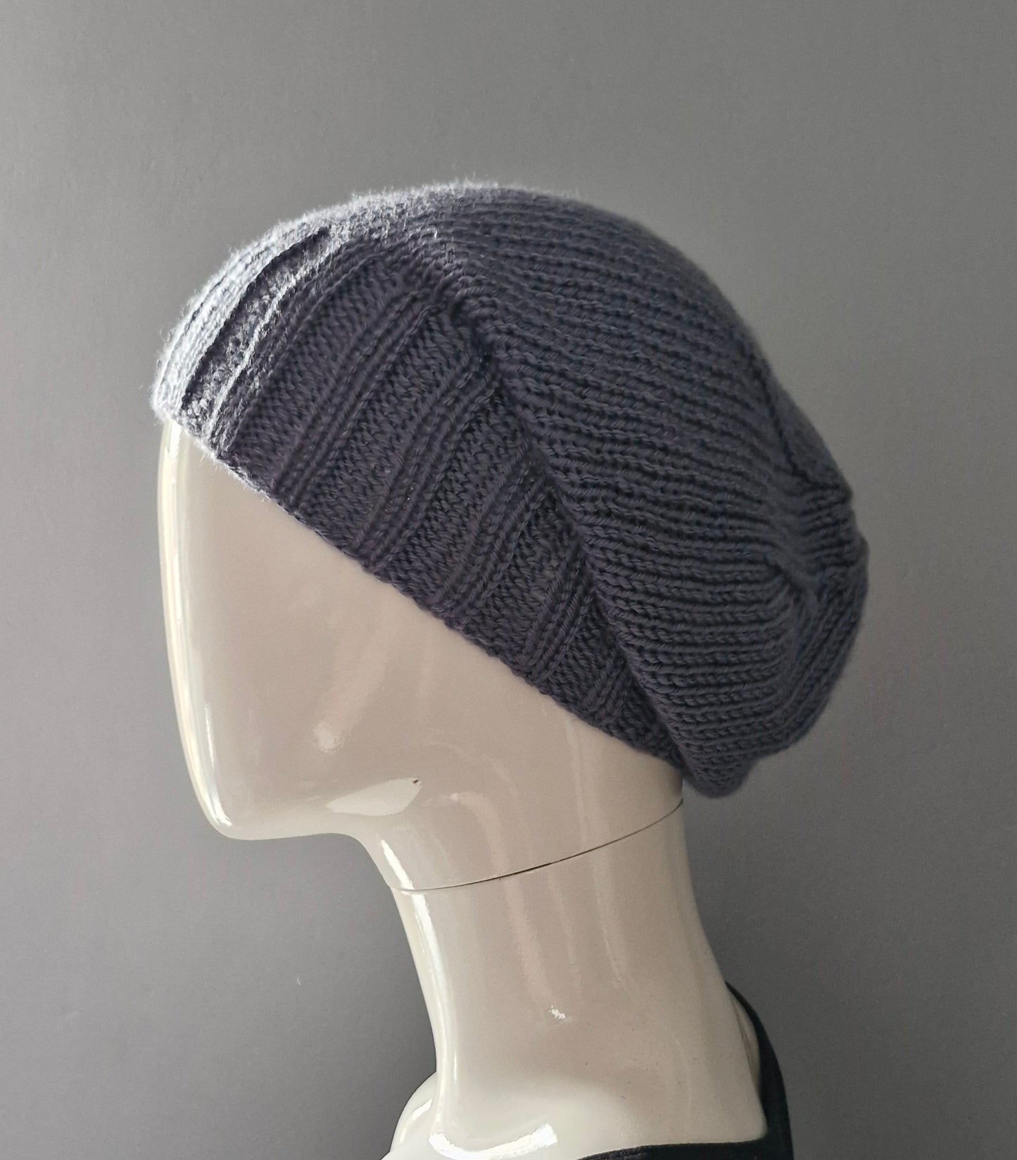 Smoky grey slouch beanie