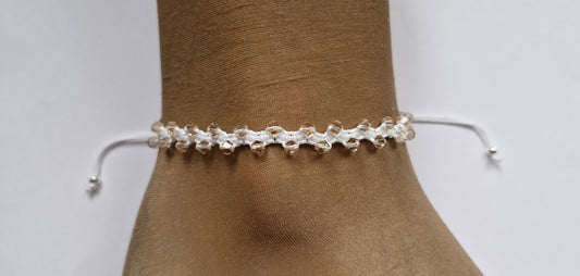 White beaded anklet