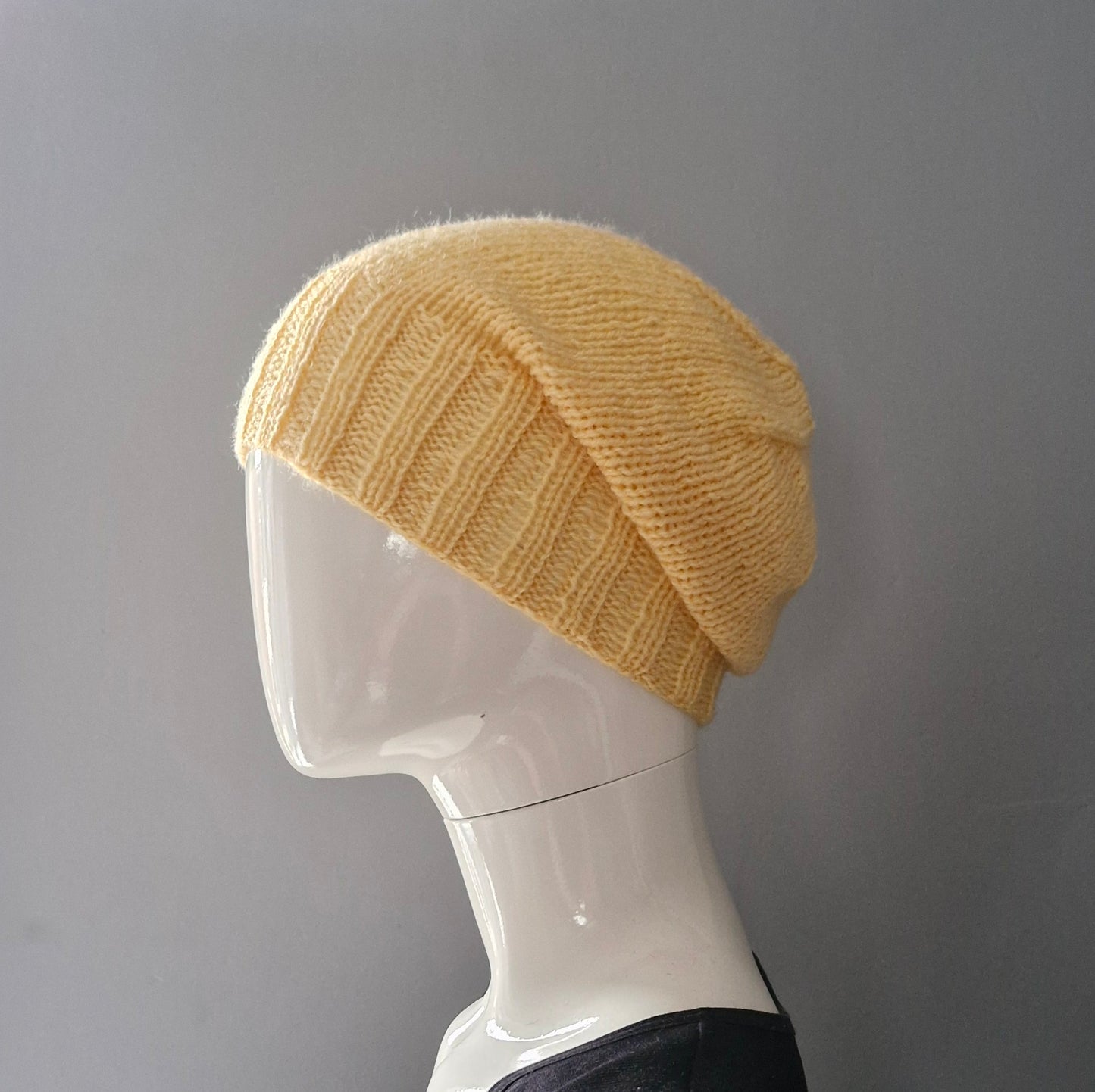 Yellow slouch beanie hat