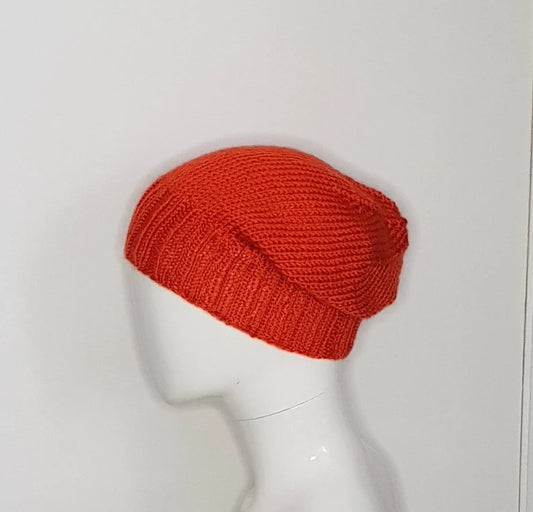 Orange slouch beanie hat
