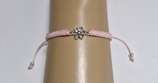 Girls pink flower bracelet